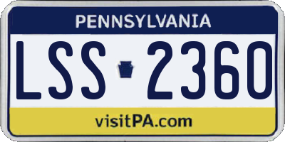 PA license plate LSS2360