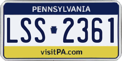 PA license plate LSS2361