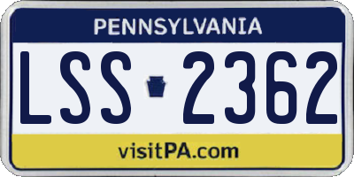 PA license plate LSS2362