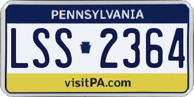 PA license plate LSS2364