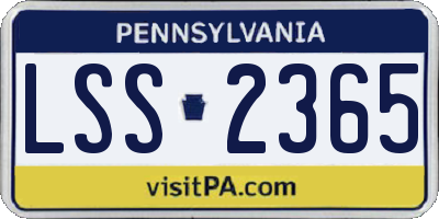 PA license plate LSS2365