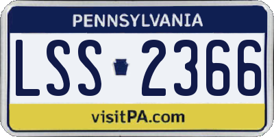 PA license plate LSS2366
