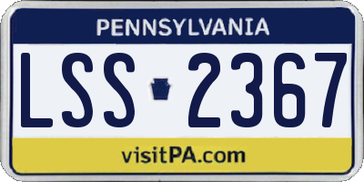 PA license plate LSS2367