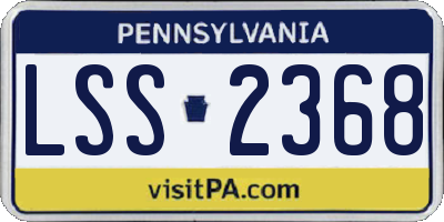 PA license plate LSS2368