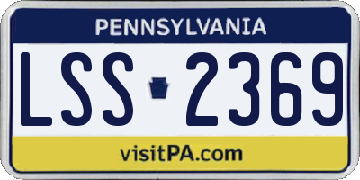 PA license plate LSS2369