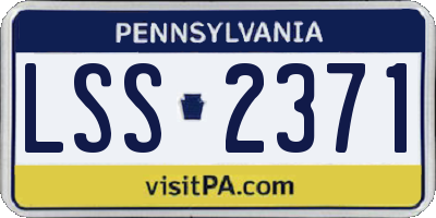 PA license plate LSS2371