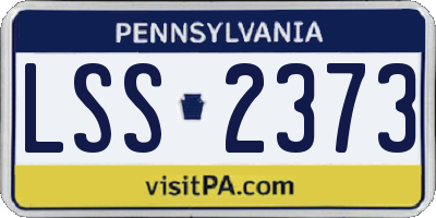 PA license plate LSS2373