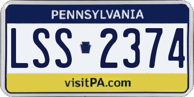 PA license plate LSS2374