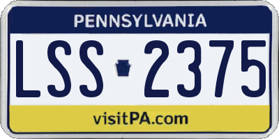 PA license plate LSS2375