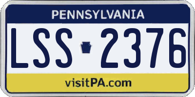PA license plate LSS2376
