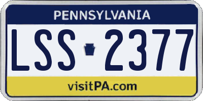 PA license plate LSS2377