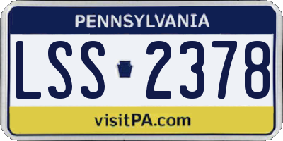 PA license plate LSS2378