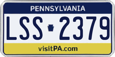 PA license plate LSS2379