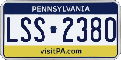 PA license plate LSS2380