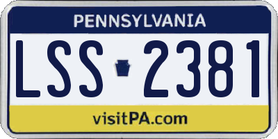 PA license plate LSS2381
