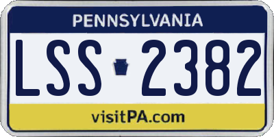 PA license plate LSS2382