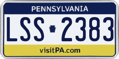 PA license plate LSS2383