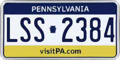 PA license plate LSS2384