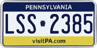 PA license plate LSS2385