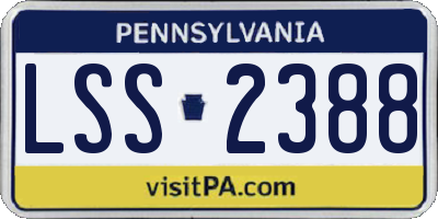 PA license plate LSS2388