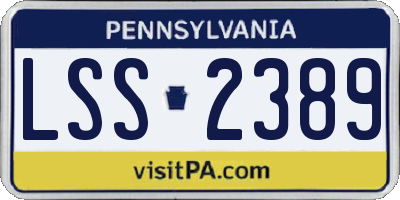 PA license plate LSS2389