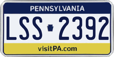 PA license plate LSS2392