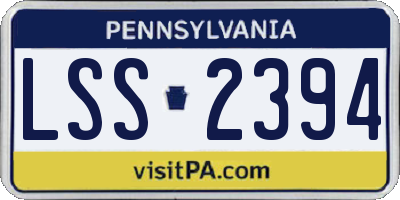 PA license plate LSS2394