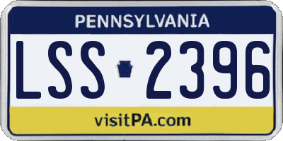 PA license plate LSS2396