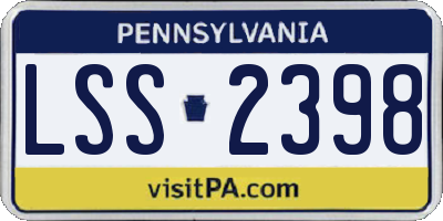 PA license plate LSS2398