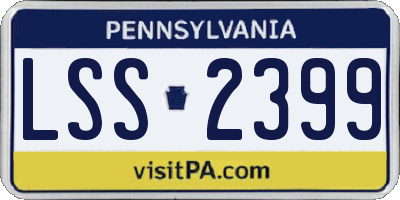 PA license plate LSS2399