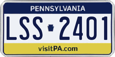 PA license plate LSS2401