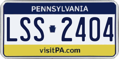 PA license plate LSS2404