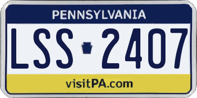 PA license plate LSS2407