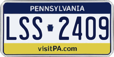 PA license plate LSS2409