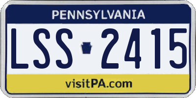 PA license plate LSS2415