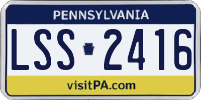 PA license plate LSS2416