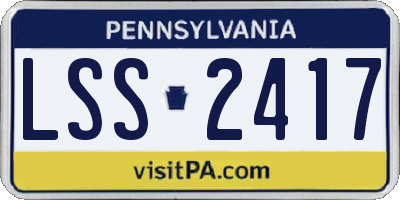 PA license plate LSS2417