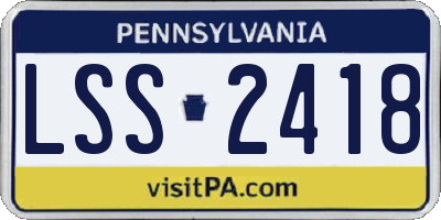 PA license plate LSS2418