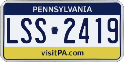 PA license plate LSS2419