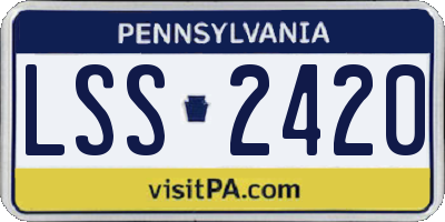 PA license plate LSS2420
