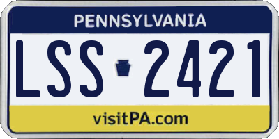 PA license plate LSS2421