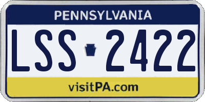 PA license plate LSS2422