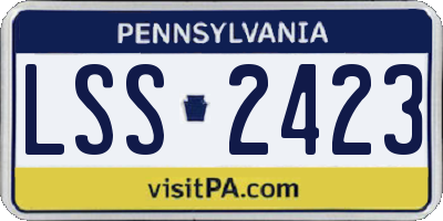 PA license plate LSS2423