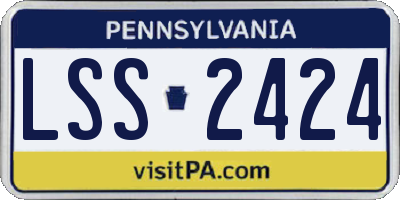 PA license plate LSS2424