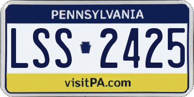 PA license plate LSS2425