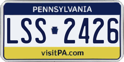 PA license plate LSS2426