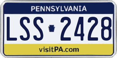 PA license plate LSS2428