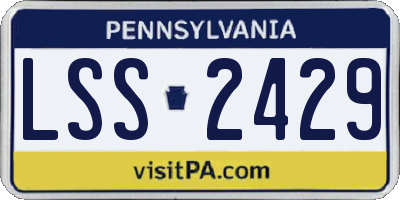PA license plate LSS2429