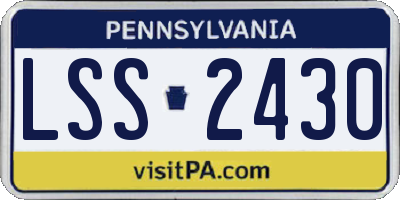 PA license plate LSS2430