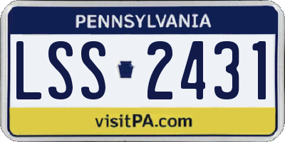 PA license plate LSS2431